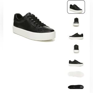 VINCE BENFIELD LEATHER PLATFORM SNEAKER BLACK 9 MEDIUM NEW NO BOX